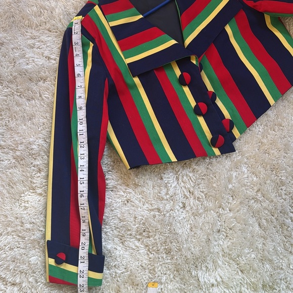 California designs  by Dorothy Samuel Vintage Striped Multicolor Cropped Jacket - Picture 14 of 15